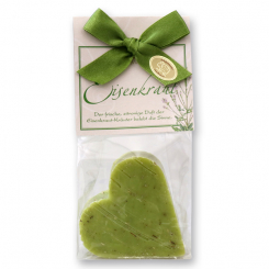 Sheep milk soap heart 85g in a cellophane bag "classic", Verbena 