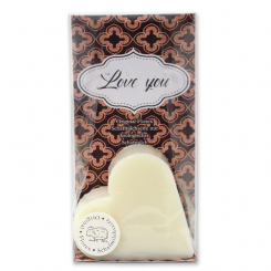 Sheep milk soap heart 85g in a cellophane "Love you", Classic 