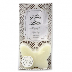 Sheep milk soap butterfly 76g in a cellophane "Alles Liebe", Classic 