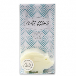 Sheep milk soap pig 64g in a cellophane "Viel Glück", Classic 