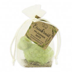 Schafmilchseife Schaf Lina 75g mit Eisenkrautkräuter im Organzasackerl "Wohlfühlzeit", Eisenkraut 