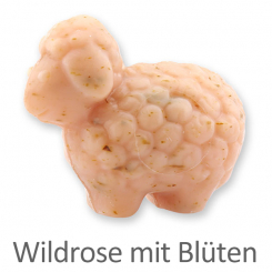 Sheep milk soap sheep 75g, Wild rose with petals 