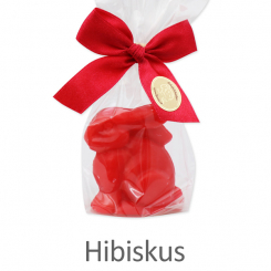 Sheep milk soap rabbit 40g, in a cellophane, Hibiscus 