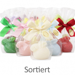 Schafmilchseife Hase liegend 40g, in Cello, sortiert 