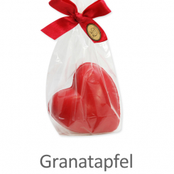 Sheep milk soap heart lucky 150g, in a cellophane, Pomegranate 