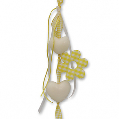 Schafmilchseife Herz mollig 30g/60g hängend, dekoriert mit Karoblume, Classic 