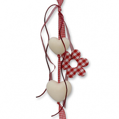 Schafmilchseife Herz mollig 30g/60g hängend, dekoriert mit Karoblume, Classic 