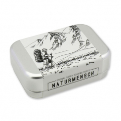 Sheep milk soap square 100g in a can "Naturmensch", Christmas rose 