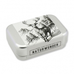 Sheep milk soap square 100g in a can "Naturwunder", Christmas rose 