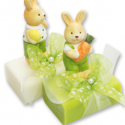 Sheep milk soap 100g decorated with a rabbit, Classic/pear 
