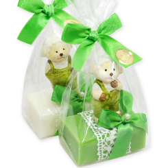 Sheep milk soap 100g, decorated with a sheep in a cellophane, Classic/apple 