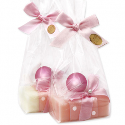 Sheep milk soap 100g decorated with an easter egg in a cellophane, Classic/peony 