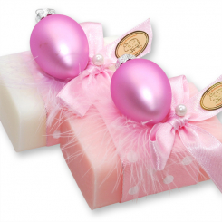 Sheep milk soap 100g decorated with an easter egg, Classic/peony 