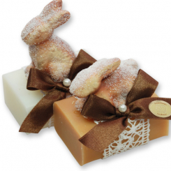 Sheep milk soap 100g decorated with a rabbit, Classic/quince 