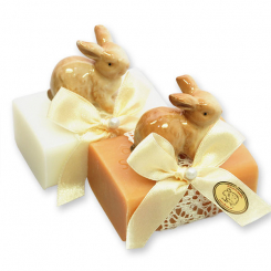 Sheep milk soap 100g decorated with a rabbit, Classic/quince 