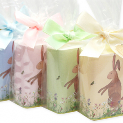 Sheep milk soap 100g decorated with an easter ribbon in a cellophane, sorted 