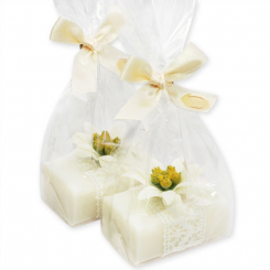 Sheep milk soap 100g, decorated with an edelweiss in a cellophane, Edelweiss 