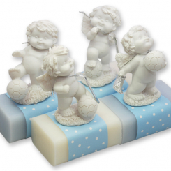 Sheep milk soap 100g decorated with an angel-Igor, Classic/forget-me-not 