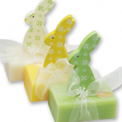 Sheep milk soap 100g decorated with a rabbit, sorted 
