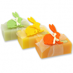 Sheep milk soap 100g decorated with a rabbit, sorted 