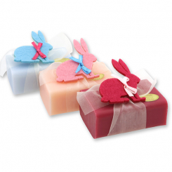 Sheep milk soap 100g decorated with a rabbit, sorted 