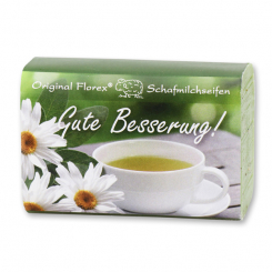 Schafmilchseife eckig 100g "Gute Besserung", Eisenkraut 