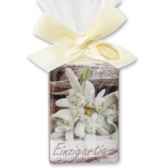 Schafmilchseife eckig 100g in Cello "Einzigartig", Edelweiß 
