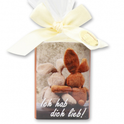 Sheep milk soap 100g in a cellophane bag "Ich hab dich lieb", Classic 