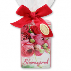 Schafmilchseife eckig 100g in Cello "Blumengruß", Lotus 