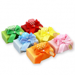 Schafmilchseife eckig 100g, dekoriert mit Zuckerl, sortiert 