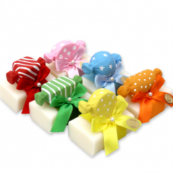 Schafmilchseife eckig 100g dekoriert mit Zuckerl, Classic 