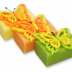 Sheep milk soap 100g, decorated with a butterfly, sorted 