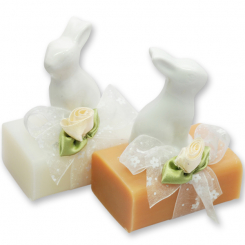 Sheep milk soap 100g decorated with a rabbit, Classic/quince 