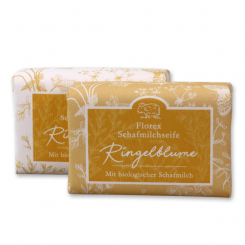 Sheepmilk soap 100g packed with florentine-sleeve, Marigold 