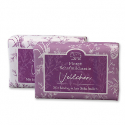 Schafmilchseife eckig 100g "Florentine" im gerillten Papier, Veilchen 