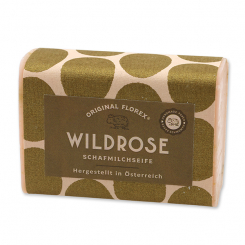 Sheep milk soap 100g, "Handmade Paper" Wild rose with petals 