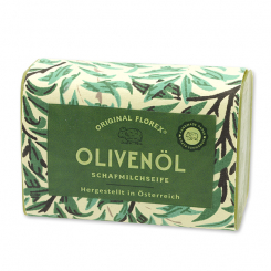 Schafmilchseife eckig 100g, "Handmade Paper" Olivenöl 