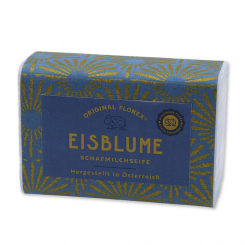 Schafmilchseife eckig 100g, "Handmade Paper" Eisblume 