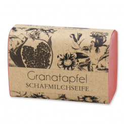 Schafmilchseife eckig 100g "blühendes Erwachen", Granatapfel 