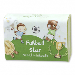 Schafmilchseife eckig 100g "Fußball Star", Zauberland 