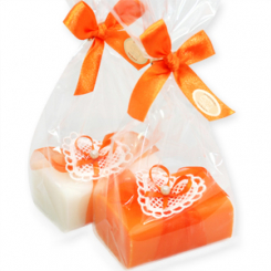 Sheep milk soap 100g decorated with a heart in a cellophane, Classic/freesia 