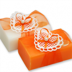 Sheep milk soap 100g decorated with a heart, Classic/freesia 