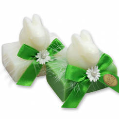 Sheep milk soap 100g decorated with a soap rabbit 40g, Classic/apple 