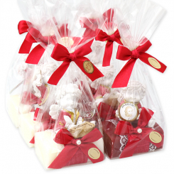 Sheep milk soap 100g decorated with an angel-Igor in a cellophane, Classic/wild berry 