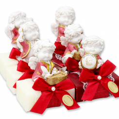 Sheep milk soap 100g decorated with an angel-Igor, Classic/wild berry 