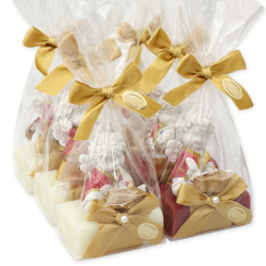 Sheep milk soap 100g decorated with an angel-Igor in a cellophane, Classic/wild berry 