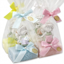 Sheep milk soap 100g decorated with an angel-Igor in a cellophane, sorted 