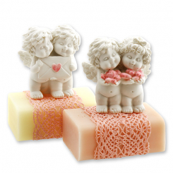Sheep milk soap 100g decorated with an angel-Igor, Classic/magnolia 