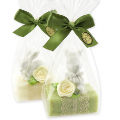 Sheep milk soap 100g decorated with a rabbit in a cellophane, Classic/verbena 