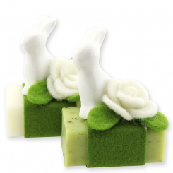 Sheep milk soap 100g decorated with a rabbit, Classic/verbena 